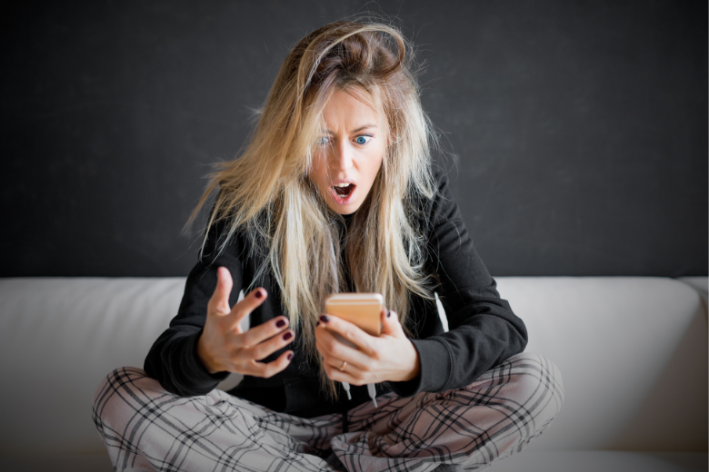 Woman with iphone